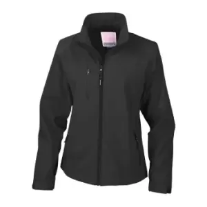 Result Ladies/Womens La FemmeA 2 Layer Base Softshell Breathable Wind Resistant Jacket (XL) (Black)