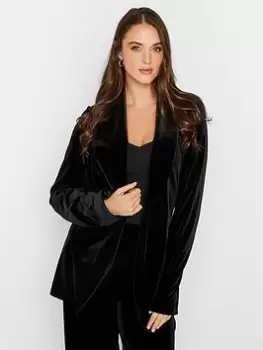 Long Tall Sally Velour Jacket - Black, Size 14, Women