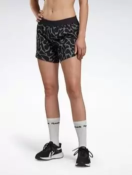 Reebok Running Printed Shorts - Black Size M Women