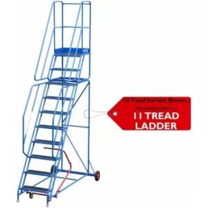 Loops - 11 Tread Mobile Warehouse Stairs Anti Slip Steps 3.75m Portable Safety Ladder