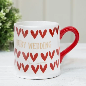 Quicksilver Mug with Foil - Ruby Wedding