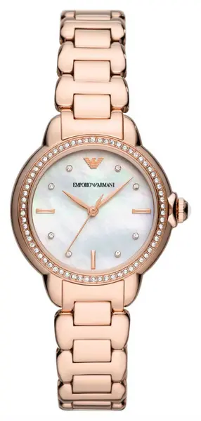 Emporio Armani AR11523 Womens Mother-of-Pearl Dial Rose Watch