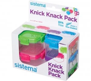 Sistema 21127 Knick Knack Square 62ml Boxes Pack of 4