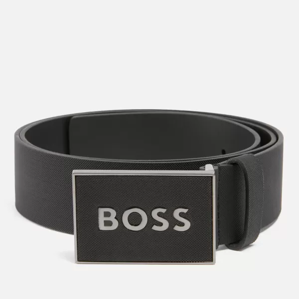 BOSS Black Leather Belt - 85cm