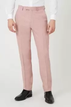 Mens Slim Fit Pink Tweed Suit Trousers