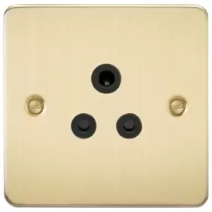 KnightsBridge Flat Plate 5A unswitched socket - brushed brass with Black insert