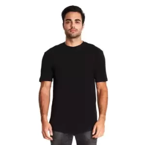 Next Level Mens Long Body Cotton T-Shirt (L) (Black)