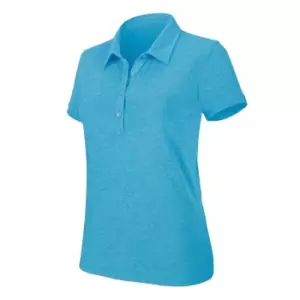 Kariban Womens/Ladies Melange Short Sleeve Polo Shirt (L) (Tropical Blue Heather)