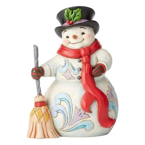 Swept Up In The Season Snowman Figurine