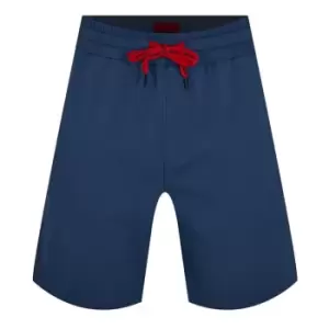 Hugo Stacked Logo Shorts - Blue