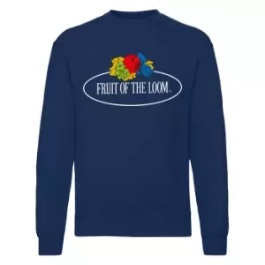 Fruit of the Loom Mens Vintage Big Logo Set-in Sweatshirt (XXL) (Deep Navy)