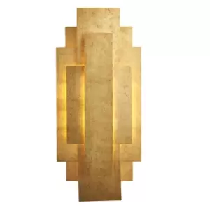 Forli 2 Light Wall Lamp Antique Gold Leaf