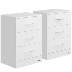 Bedside Table Eloise 2 Pcs White 54x39x28cm