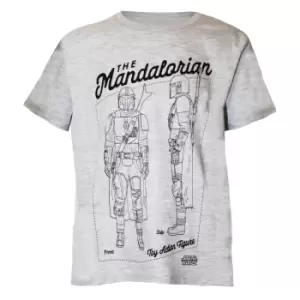 Star Wars: The Mandalorian Boys Action Figure T-Shirt (7-8 Years) (Heather Grey)