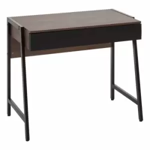 Interiors by PH Study Desk with Double Drawer, black