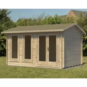 Forest - Chiltern 4.0m x 3.0m Log Cabin - Apex Roof, Single Glazed with Felt Shingles and Underlay