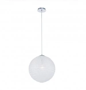 Globe Ceiling Pendant 40cm Round 1 x E27, Chrome