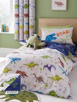 Catherine Lansfield Prehistoric Dinosaurs Natural Duvet Set - Sb, Natural, Size Single