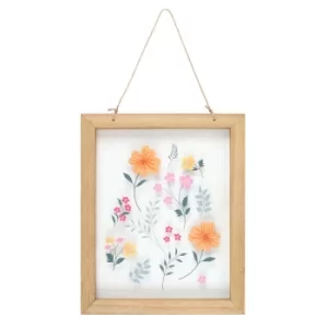 Botanical Printed Glass Wall Hanging Frame