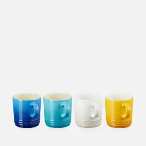 Le Creuset Riviera Collection Mugs - 350ml - Set of 4 - Azure Blue, Teal, Meringue, Nectar