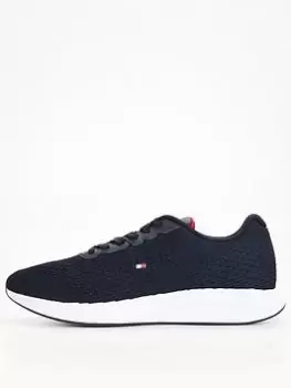 Tommy Hilfiger Lightweight Runner Knit Flag Trainer - Blue Size 45, Men