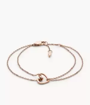 Fossil Women Rose Gold-Tone Stainless Steel Chain Bracelet