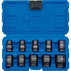 Draper 10 Piece 1/2" Drive Impact Hex Socket Set Metric 1/2"