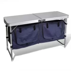 Vidaxl - Foldable Camping Cupboard with Aluminium Frame Silver