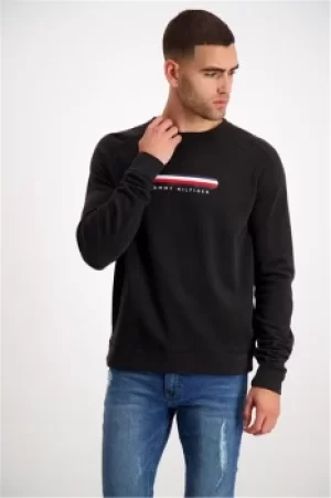 TOMMY HILFIGER LINES LOGO HOODIE Black