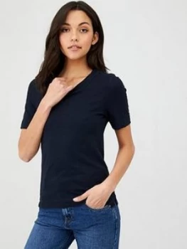 Whistles Rosa Double Trim T-Shirt - Navy