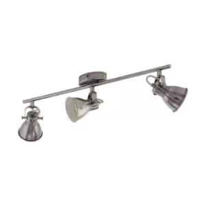 Flush Ceiling Light Colour Nickel Antique Creme Shade Bulb GU10 3x3.3W