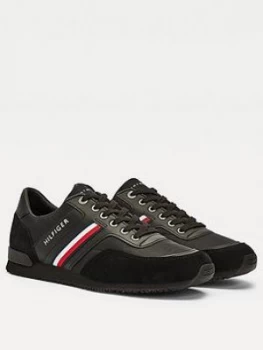 Tommy Hilfiger Iconic Material Mix Runner Trainers - Black, Size 11, Men