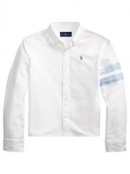 Ralph Lauren Girls Crop Oxford Shirt - White