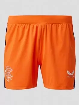 Castore Rangers Junior 22/23 3Rd Stadium Shorts - Orange/Navy, Orange/Navy, Size M