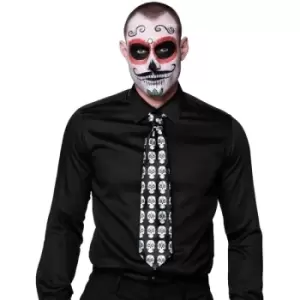 Halloween Skull Tie (Black/White)