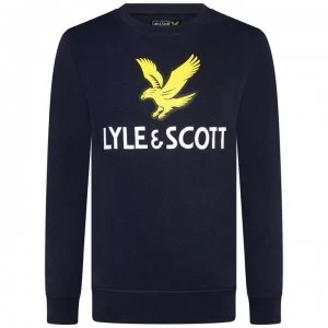 Lyle and Scott Logo Crew Neck Sweatshirt - Navy 203