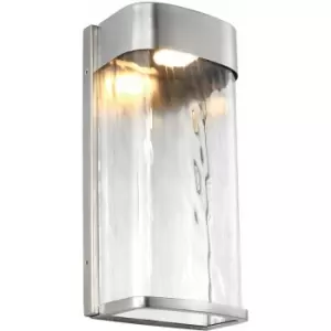 Loops - Outdoor IP44 Wall Light Painted Brushed Steel LED 14W d00620