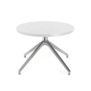 Otis coffee table 600mm diameter with chrome pyramid base - white