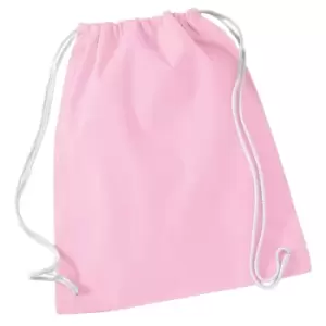 Westford Mill Cotton Gymsac Bag - 12 Litres (One Size) (Classic Pink/White)