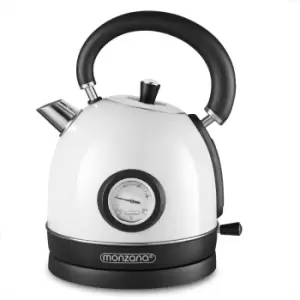 Kettle Retro Design White Stainless Steel 1.8L