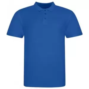 Awdis Mens Piqu Cotton Short-Sleeved Polo Shirt (M) (Royal Blue)