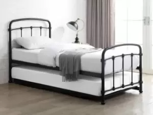 Flintshire Mostyn 3ft Single Sand Blast and Black Metal Guest Bed Frame