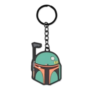 STAR WARS The Mandalorian Boba Fett Helmet Rubber Keychain, Multi-colour (KE867281STW)