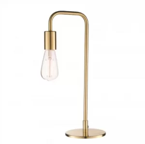 1 Light Table Lamp Satin Brushed Gold Plate, E27