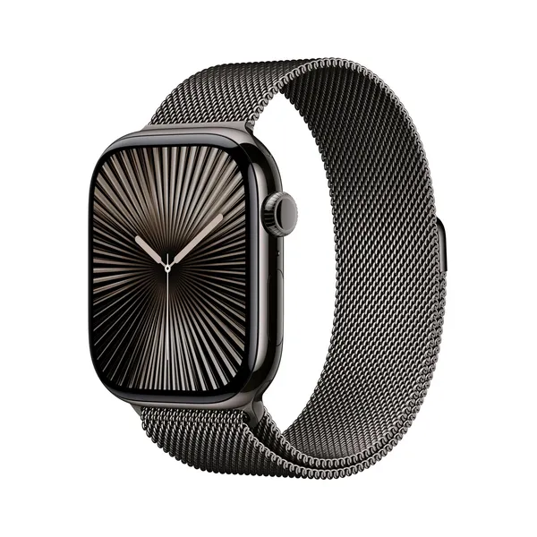 Apple Watch Series 10, 42mm, Slate Titanium Case, GPS + Cellular [2024] - Slate Milanese Loop