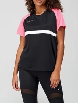 Nike Academy 20 Short Sleeve Top - Black/Pink, Size XL, Women