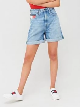 Tommy Jeans High Rise Mom Shorts - Blue