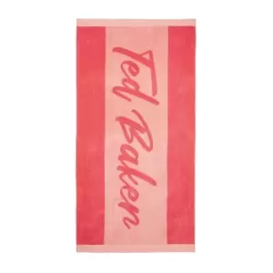 Ted Baker Branded Beach Towel, Coral