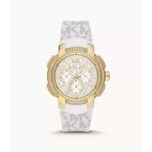 Michael Kors Womens Sidney Multifunction Vanilla Pvc Watch - White