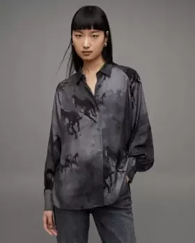 AllSaints Oana Dionne Floral Print Relaxed Shirt